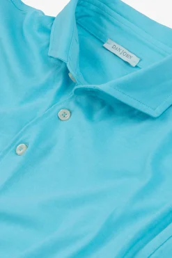Turquoise jersey polo shirt