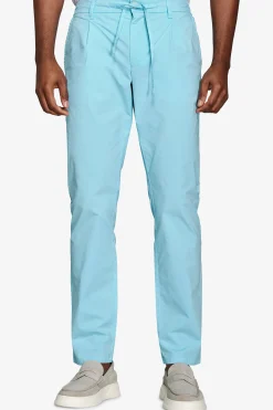 Turquoise parachute fabric drawstring trousers
