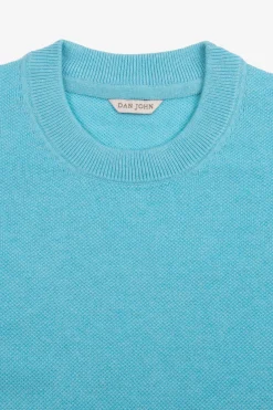 Turquoise woven knit t-shirt