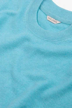 Turquoise woven knit t-shirt