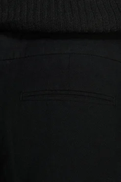 VOLUME Black linen blend bermuda shorts