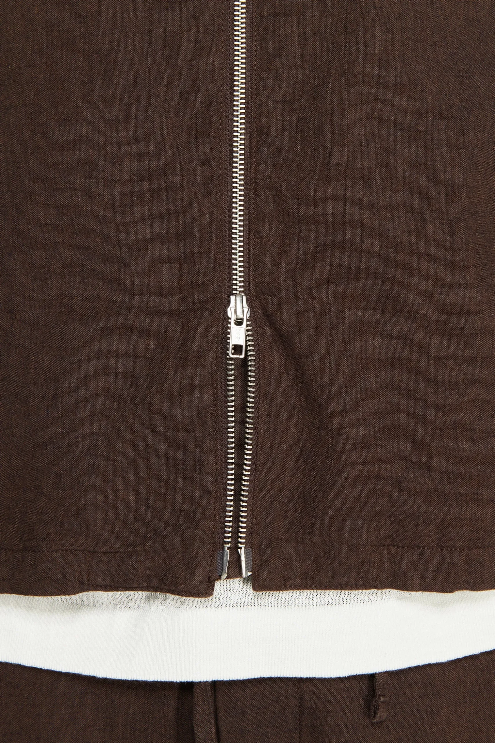 VOLUME Dark brown linen blend jacket
