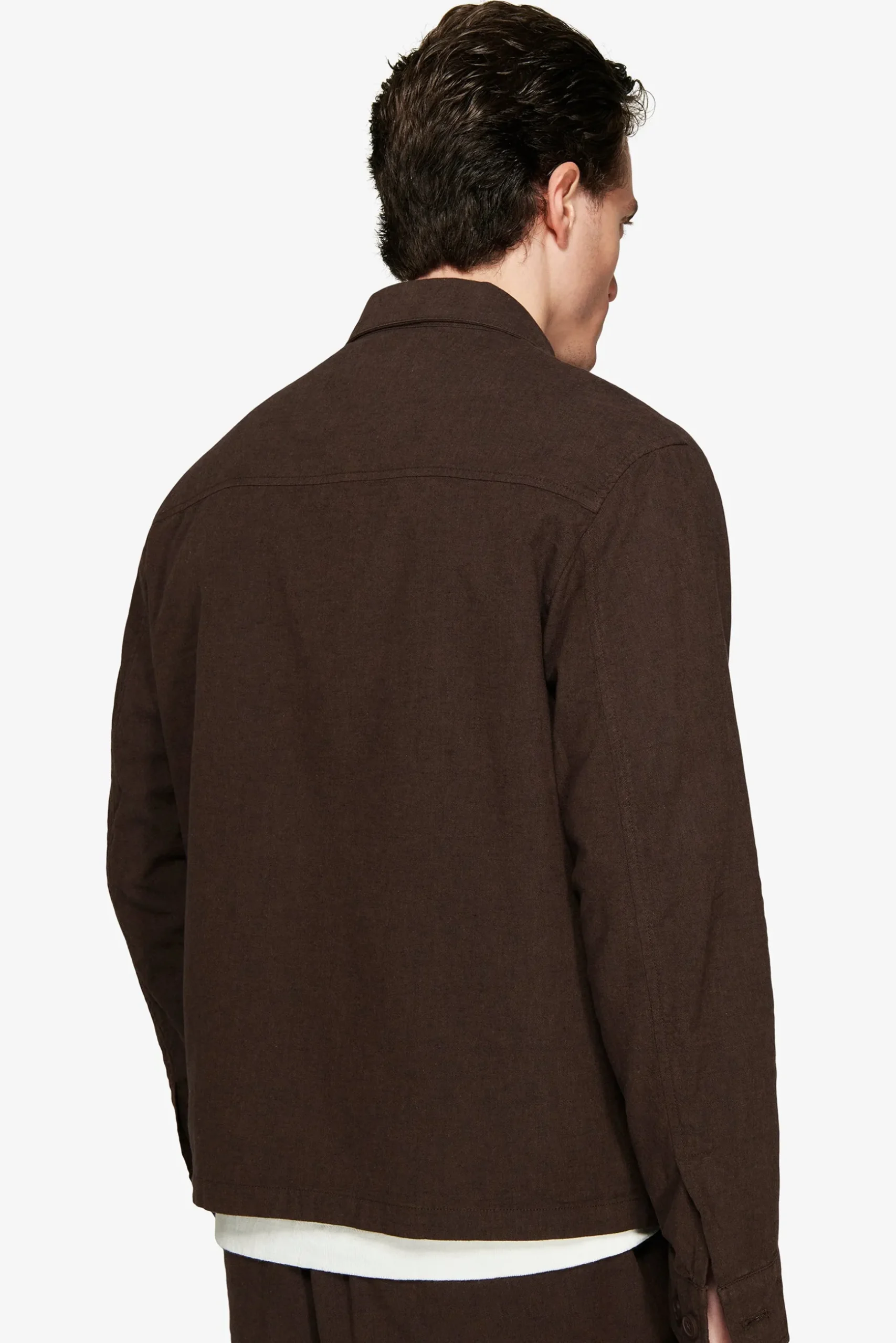 VOLUME Dark brown linen blend jacket