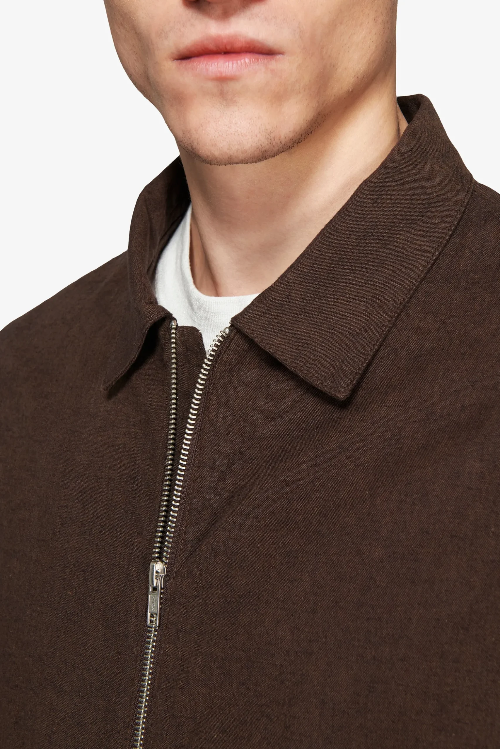 VOLUME Dark brown linen blend jacket