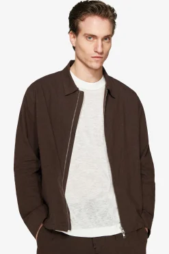 VOLUME Dark brown linen blend jacket