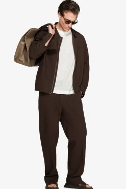 VOLUME Dark brown linen blend jacket