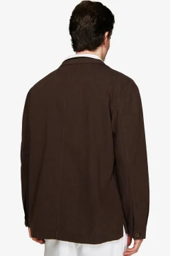 VOLUME Dark brown linen blend blazer