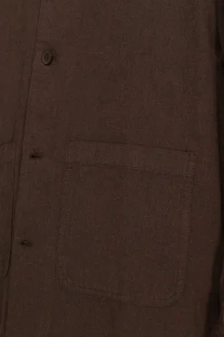 VOLUME Dark brown linen blend blazer