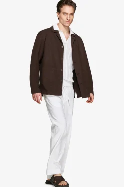 VOLUME Dark brown linen blend blazer