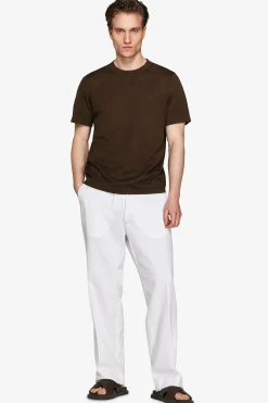 VOLUME Dark brown linen blend t-shirt