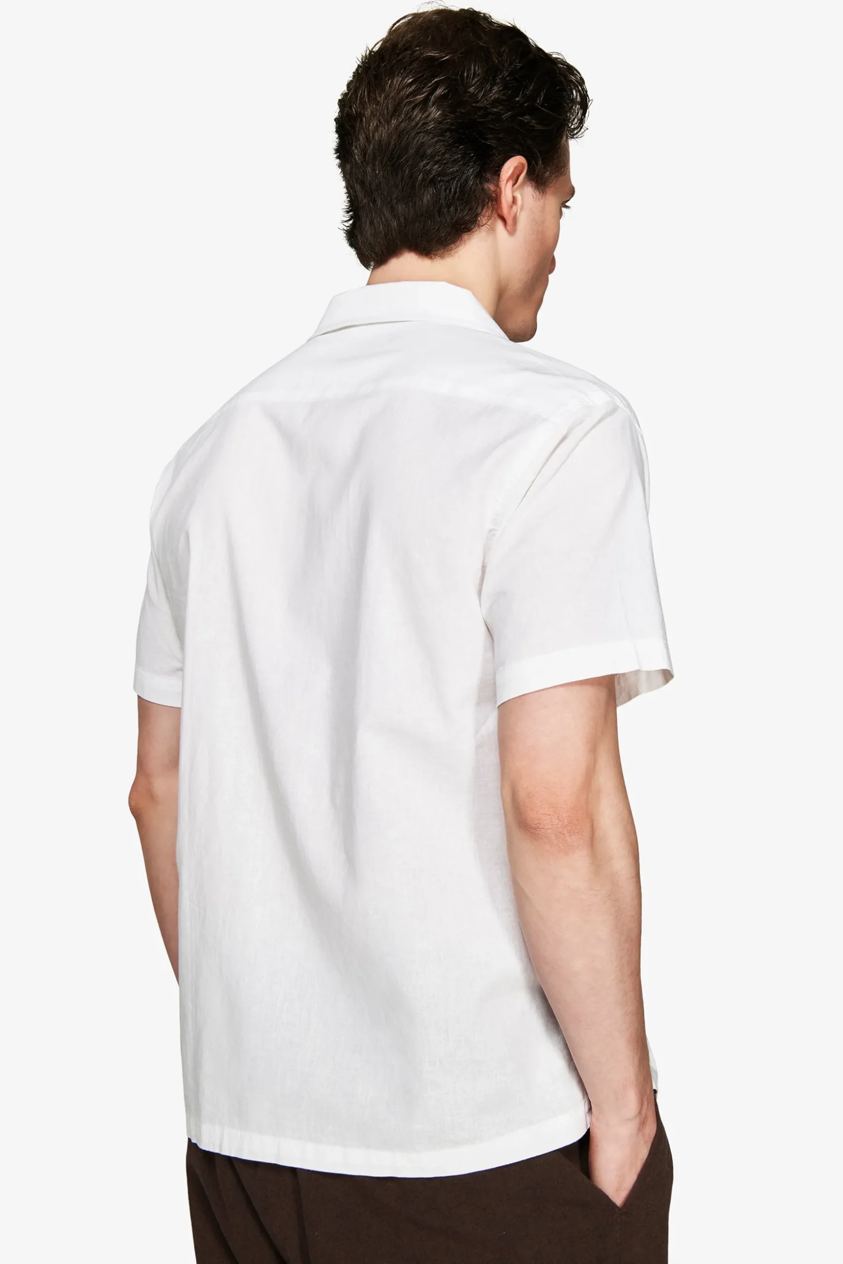 VOLUME White Hawaiian linen blend shirt