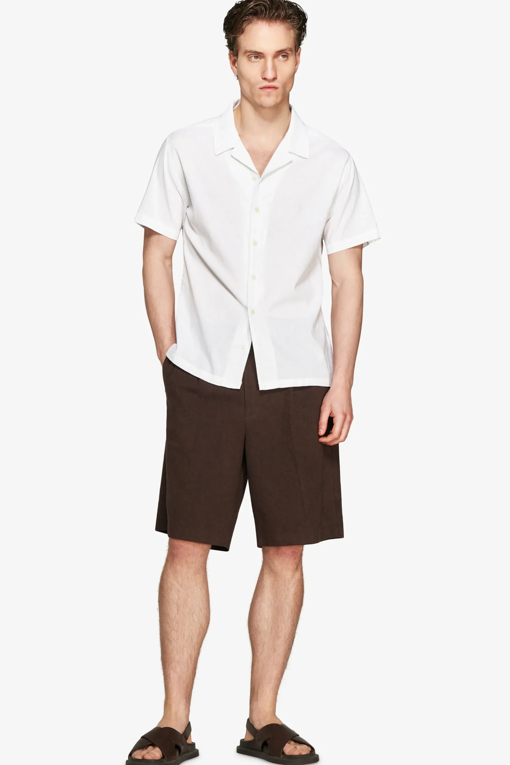 VOLUME White Hawaiian linen blend shirt
