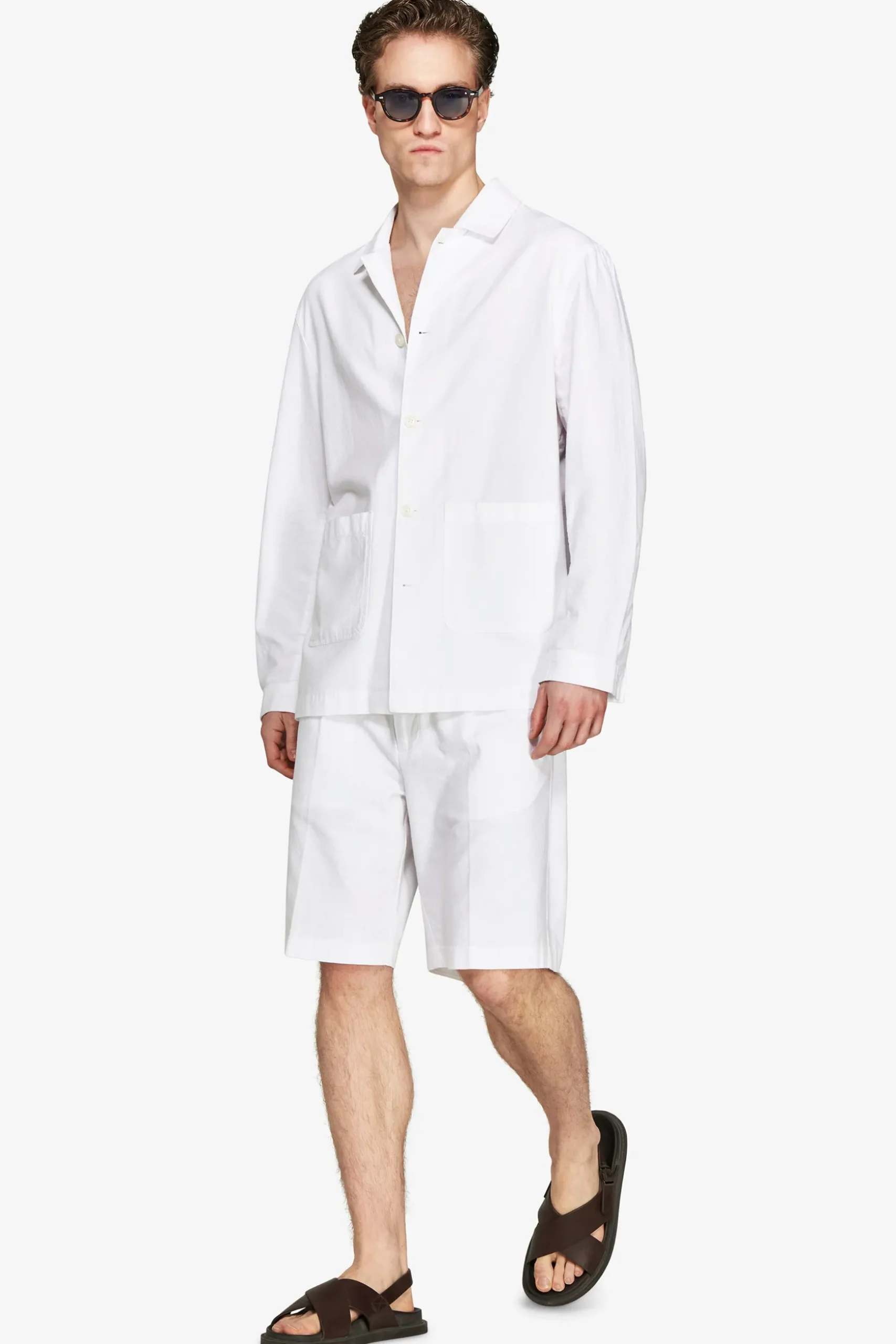 VOLUME White linen blend blazer