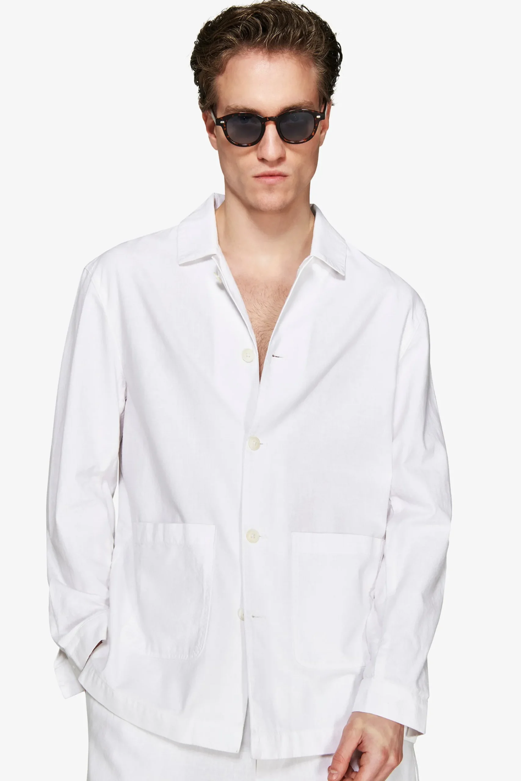 VOLUME White linen blend blazer