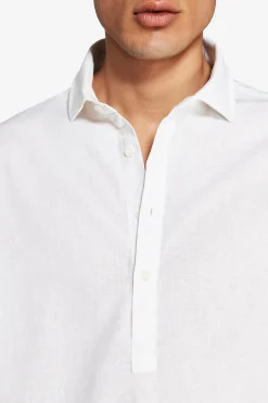 VOLUME White linen blend chester shirt