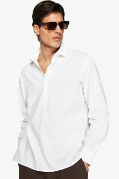VOLUME White linen blend chester shirt