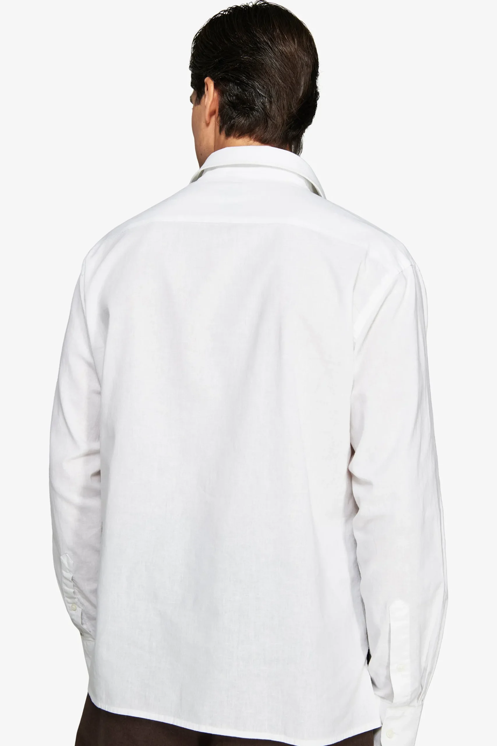 VOLUME White linen blend chester shirt