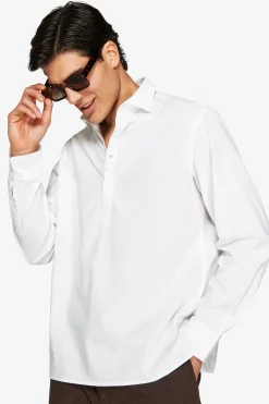 VOLUME White linen blend chester shirt