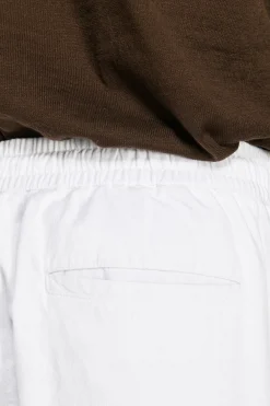 VOLUME White linen blend trousers