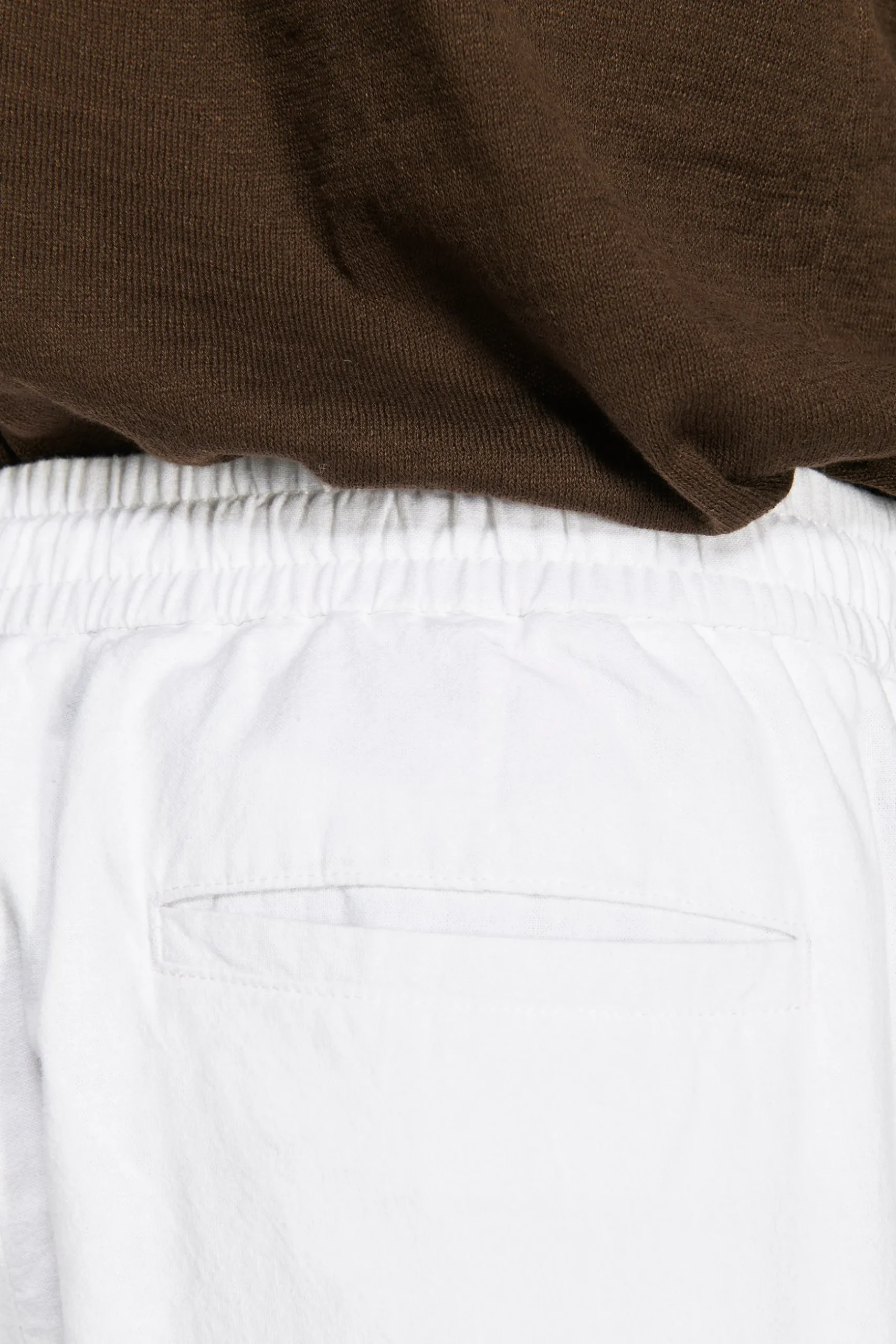 VOLUME White linen blend trousers