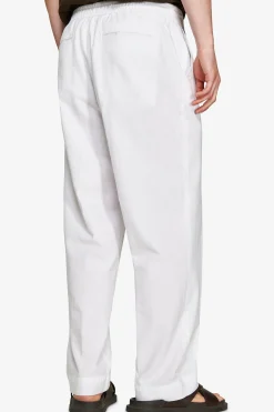 VOLUME White linen blend trousers