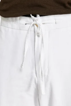 VOLUME White linen blend trousers
