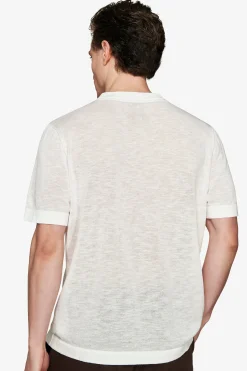 VOLUME White linen blend t-shirt