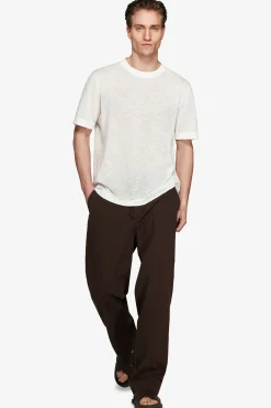 VOLUME White linen blend t-shirt
