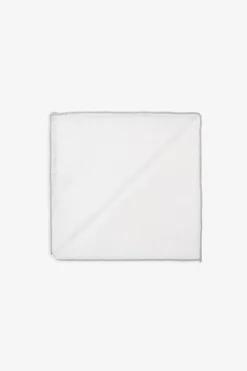 White contrasting profiles pocket square
