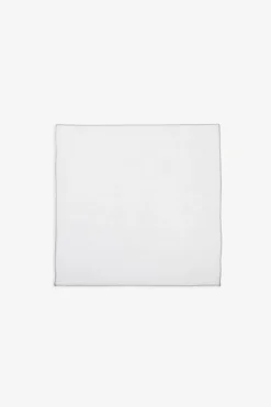 White contrasting profiles pocket square