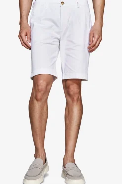 White cotton basic chino bermuda shorts