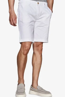 White cotton basic chino bermuda shorts