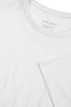 White crewneck t-shirt with chest pocket