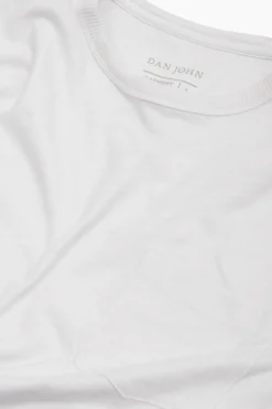 White crewneck t-shirt with chest pocket