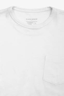 White crewneck t-shirt with chest pocket