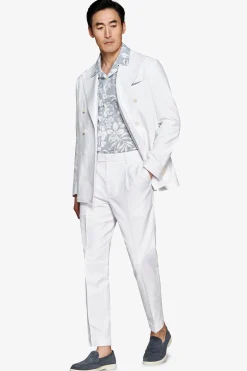 White double-breasted relaxed blazer