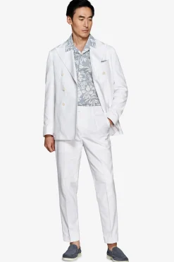 White double-breasted relaxed blazer