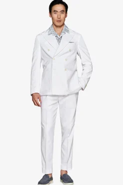 White double-breasted relaxed blazer