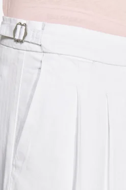 White Herringbone Bermuda shorts