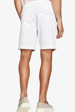 White Herringbone Bermuda shorts