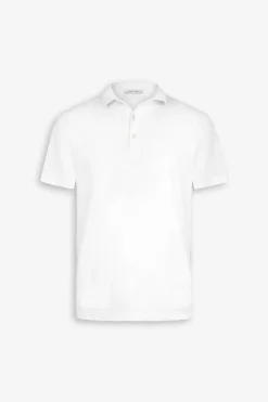 White jersey polo shirt