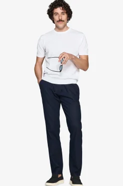 White knit cotton basic t-shirt