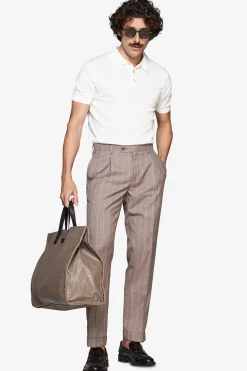 White knit polo shirt