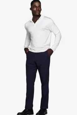 White knitted polo shirt with buttons