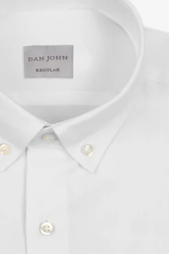 White Oxford button down regular slim shirt