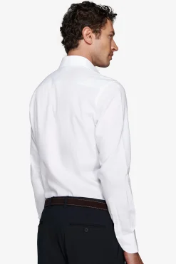White piquet slim shirt