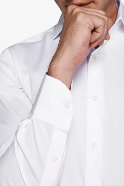 White piquet slim shirt