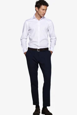 White piquet slim shirt