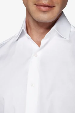 White piquet slim shirt